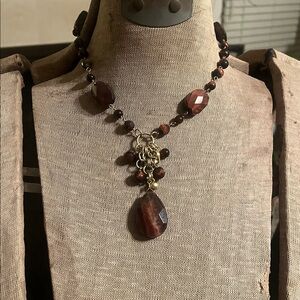 Elegant Brown Beaded Necklace